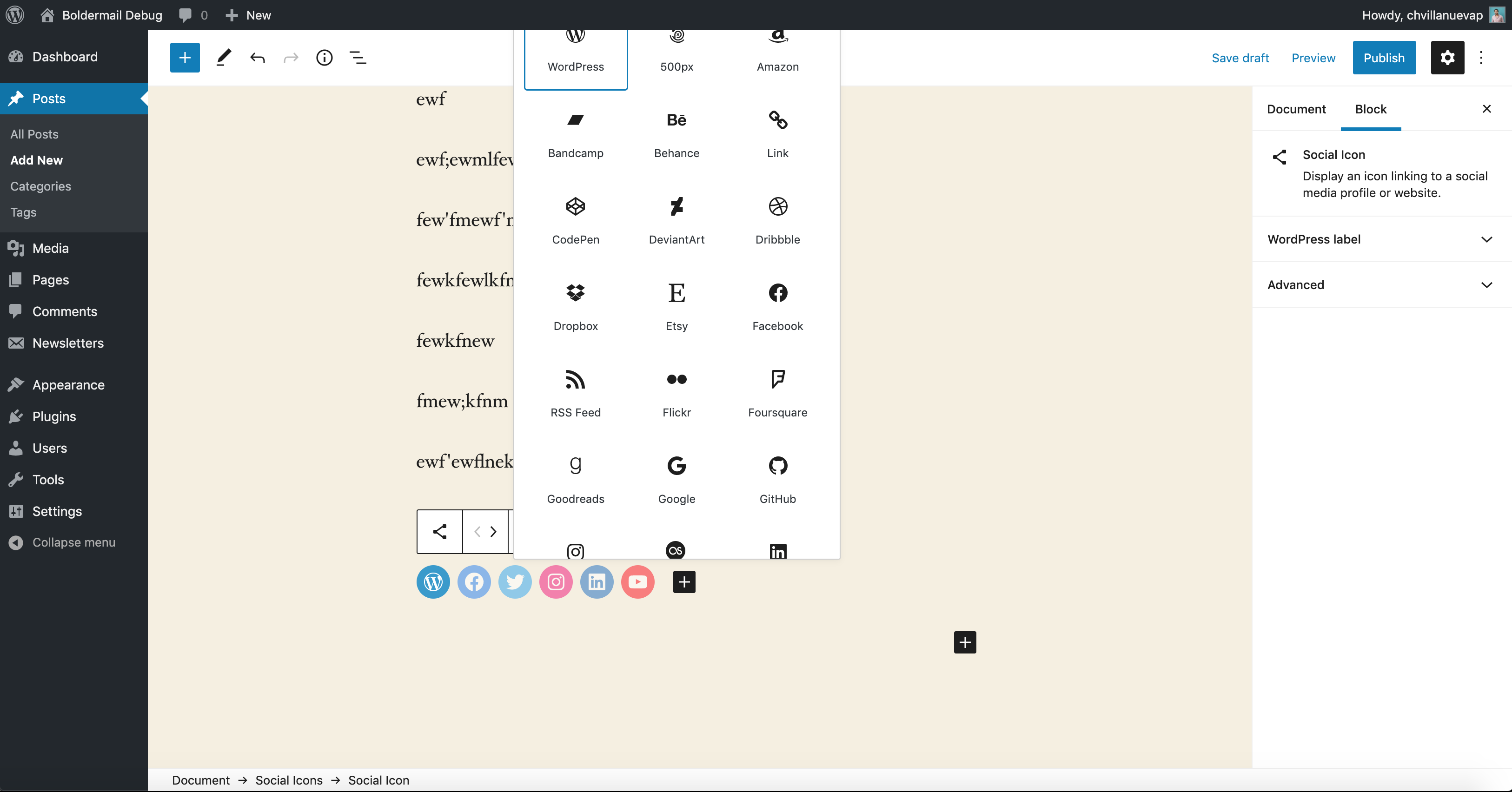 Block selector for block variations gets cut by admin bar · Issue ...